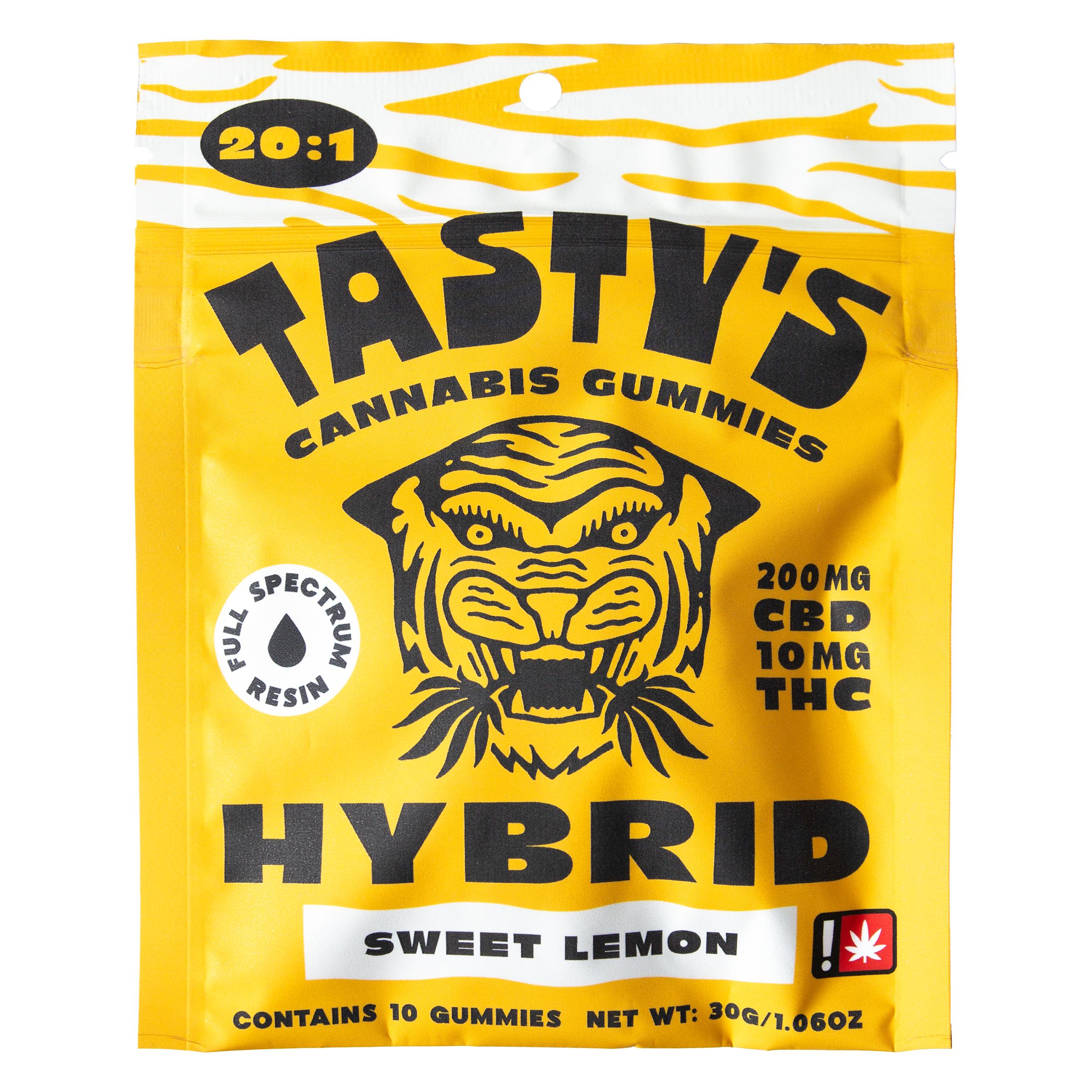 Photograph of product: Tasty's | 20:1 CBD/TH-oui Sweet Lemon Gummies | 100mg 10pk