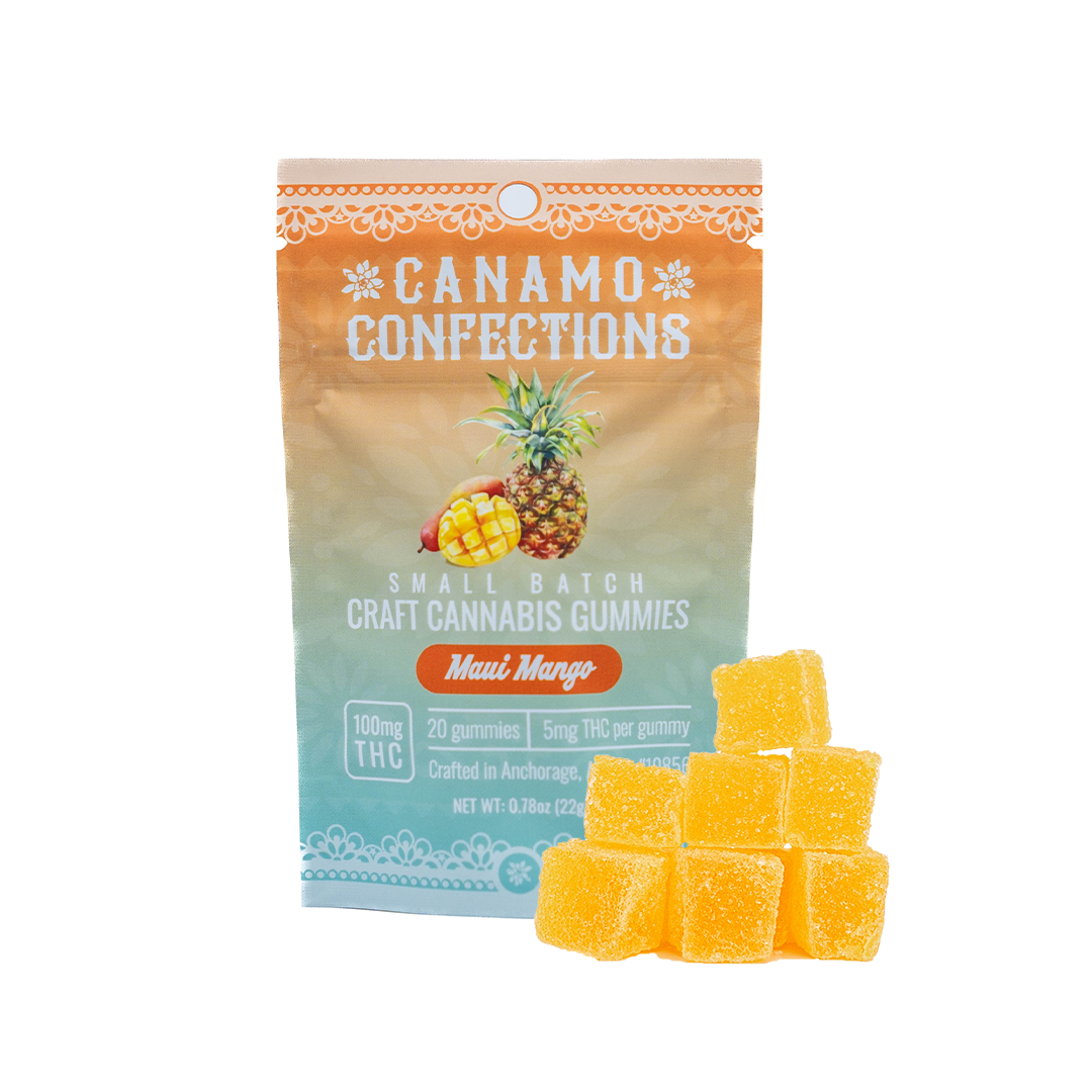 Photograph of Product: Canamo Gummies 100mg - Maui Mango