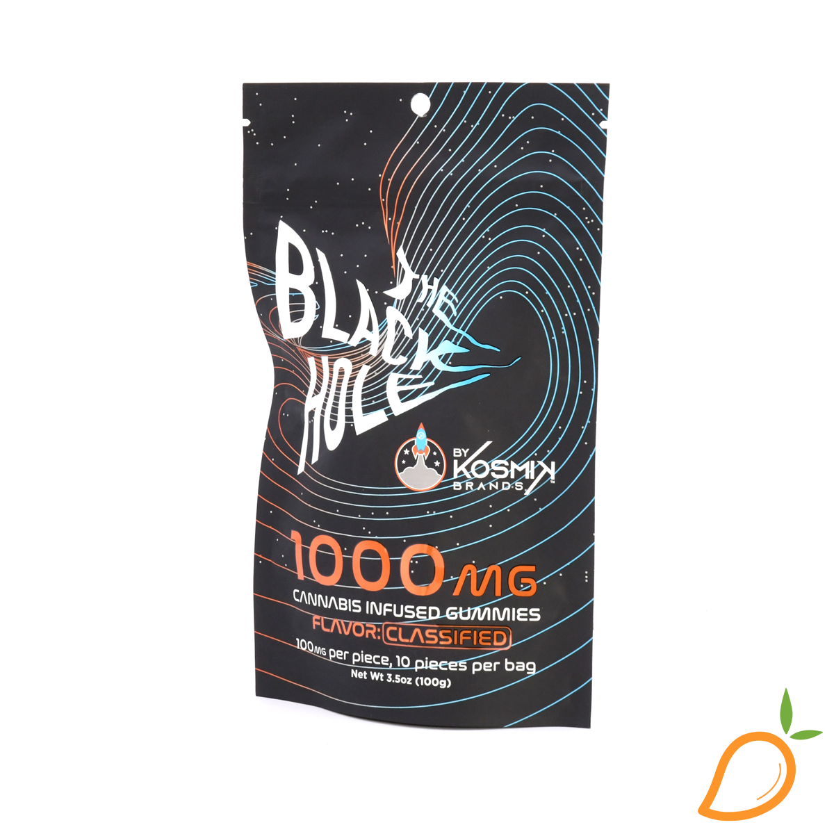 Photograph of product: 1000mg Orange Slice Black Hole Gummies Kosmik