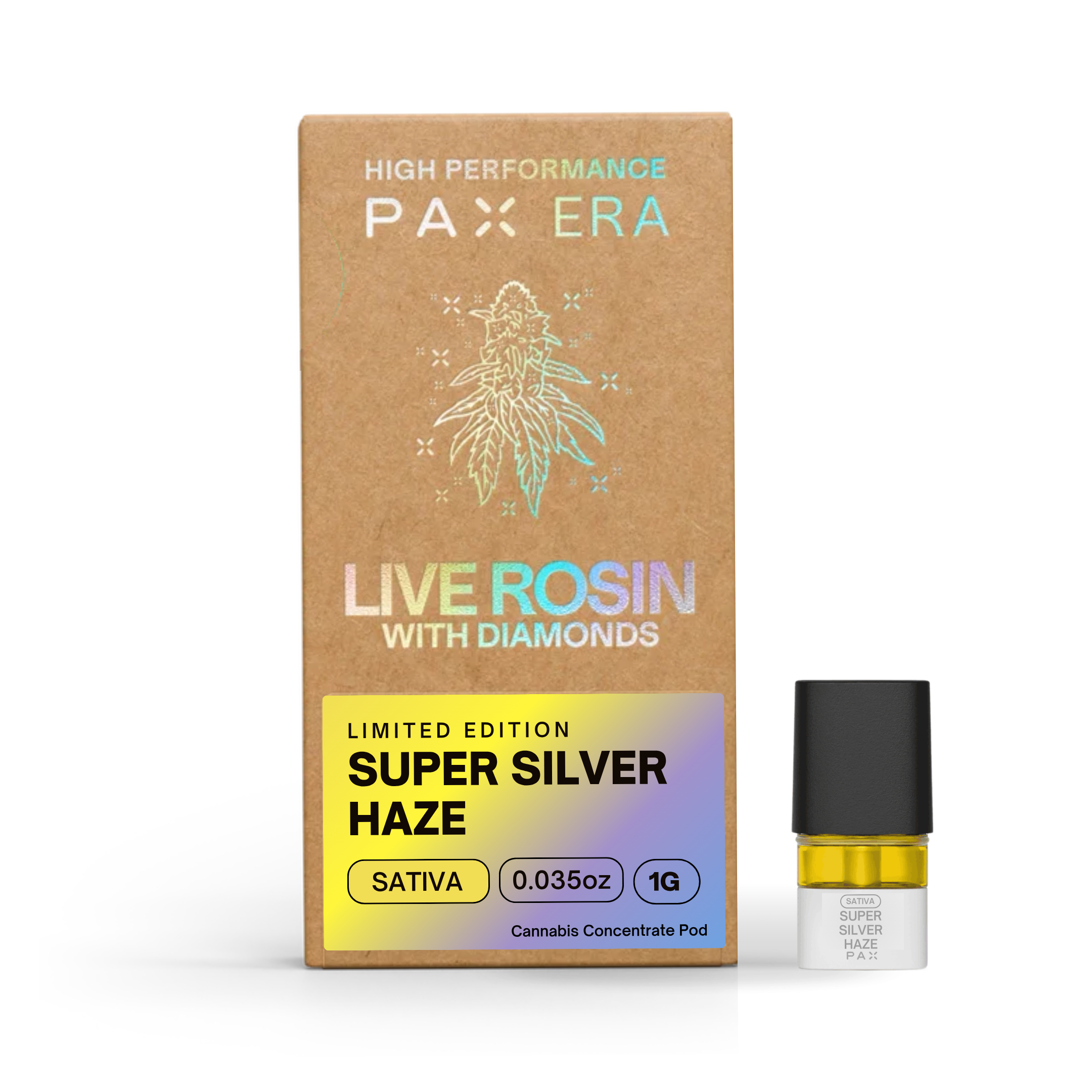 Photograph of product: Super Silver Haze | Live Rosin & Diamonds Pod | 1g
