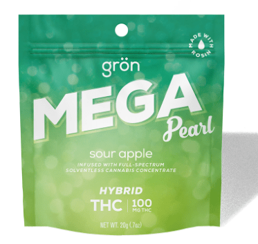 Photograph of product: Gron Mega Pearl Gummy: Sour Apple - 