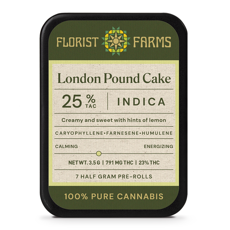 Photograph of product: Florist Farms London Pound Cake Pre Rolls 7PK