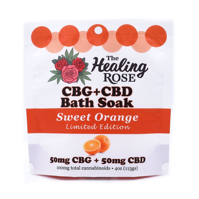 Photograph of product: Healing Rose - Bath Soak - Sweet Orange - 1:1 CBD:CBG - 100MG (TAX INCLUDED)