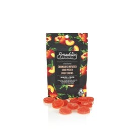 Photograph of product: Oui'd Sour Peach - 100mg - Fruit Chews - Retail