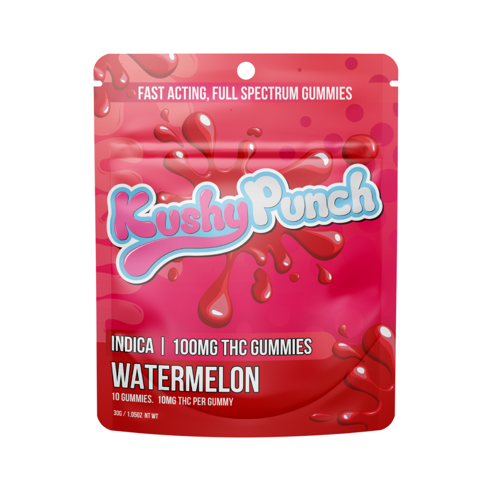 Photograph of product: Kushy Punch | Watermelon Fast Acting Full Spectrum 10pk | 100mg