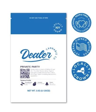 Photograph of product: Dealer Oui'd Private Party Flower 3.5g