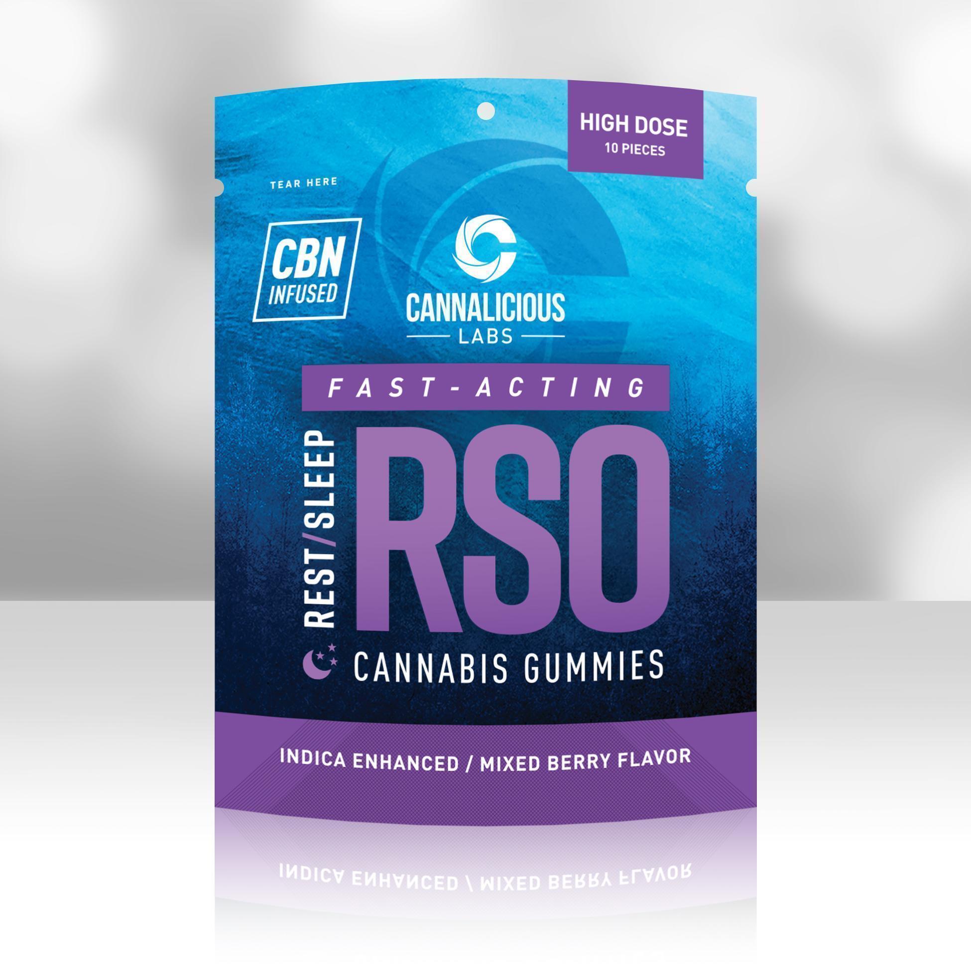 Photograph of product: Cannalicious 200MG RSO Rest Mixed Berry Gummies