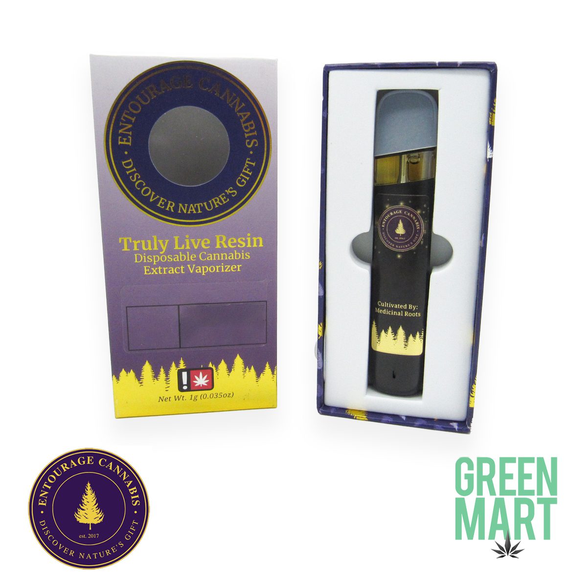 Photograph of product: Entourage Oui'd: All-In-One Noize Complaint Live Resin Disposable Pod