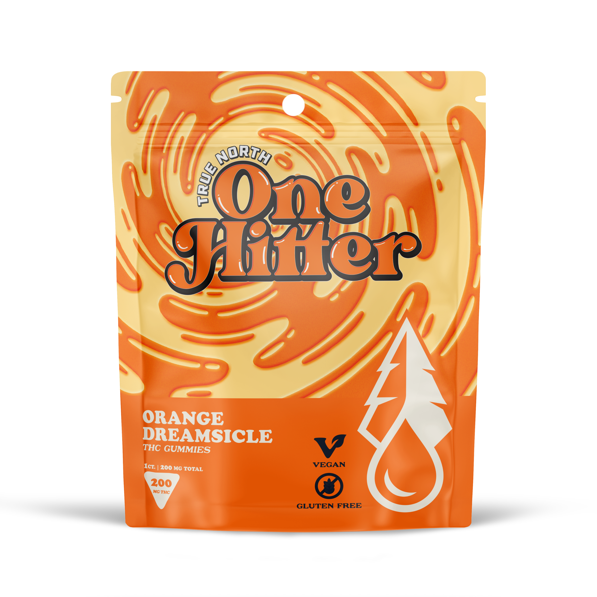 Photograph of product: True North | Single Gummy | Orange Dreamsicle | 200mg