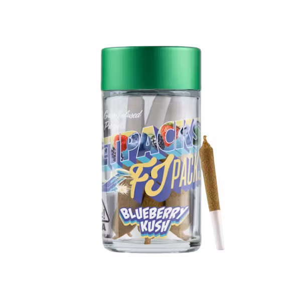 Photograph of product: Jetpacks | Blueberry Kush FJ-3 Infused Pre-Roll 5pk