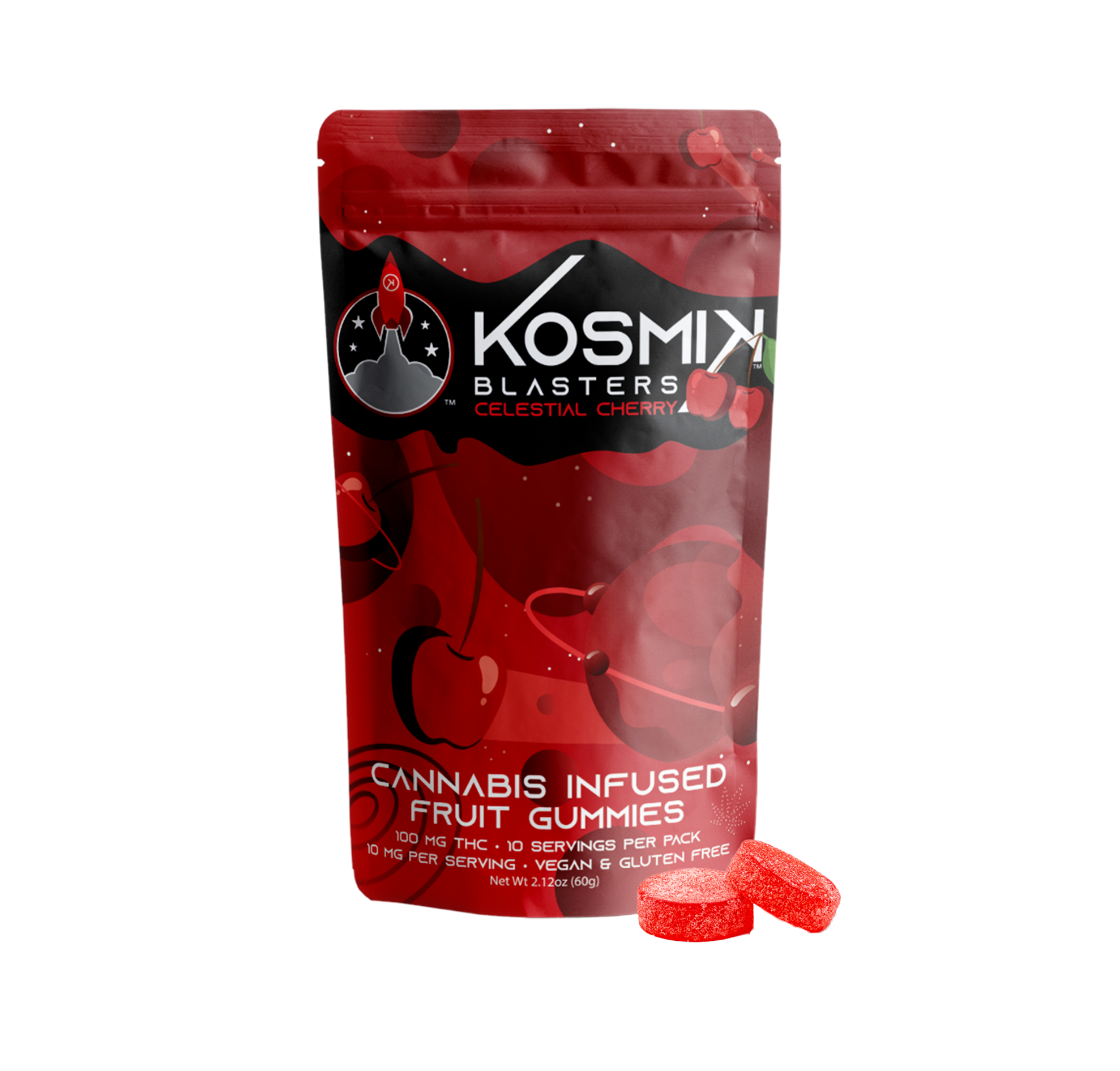 Photograph of product: Kosmik-100mg Gummy-Celestial Cherry