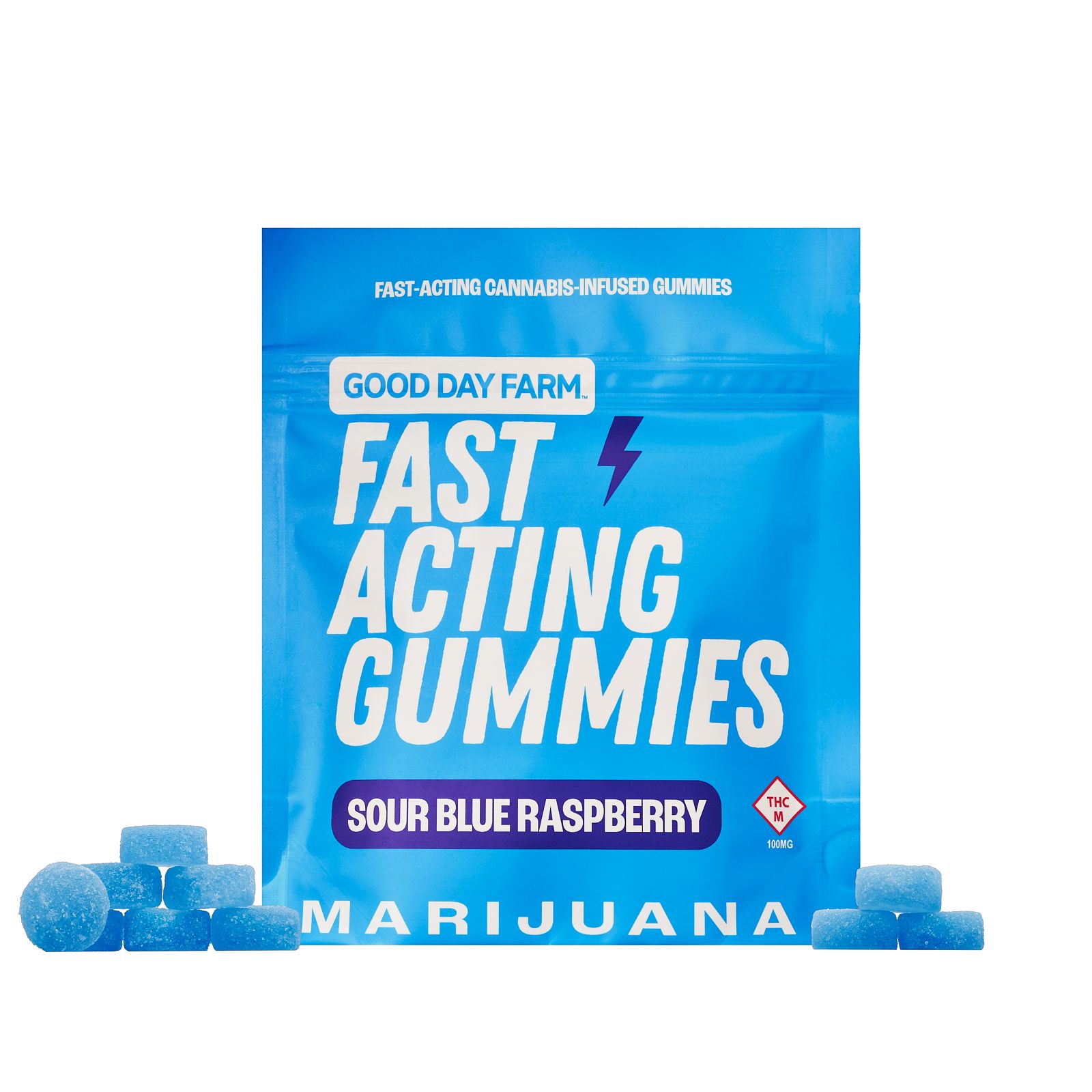 Photograph of product: Good Day Farm:  Blue Razz | Nano Gummies | 10pk | 100mg