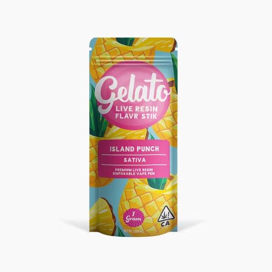 Photograph of product: Gelato Live Resin AIO Vape Island Punch 1g - 