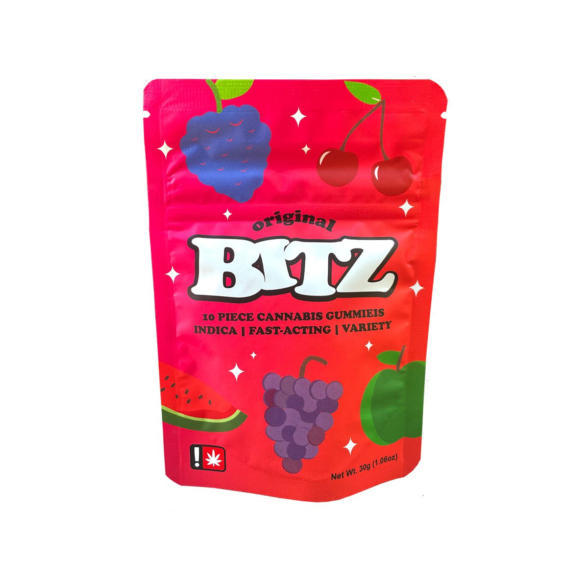 Photograph of product: Gummy - Bitz 10pk - Original - GREEN LEAF SPECIAL