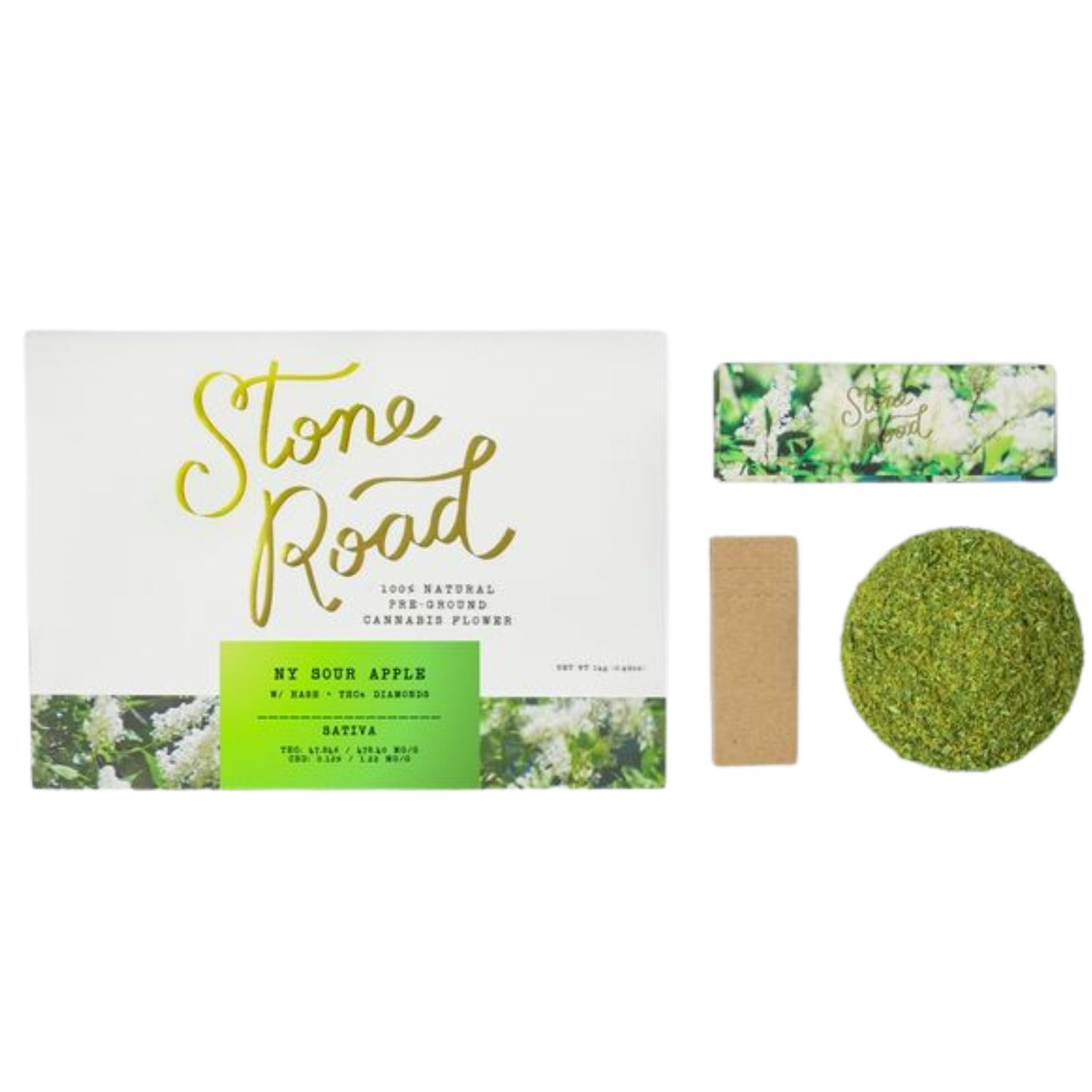Photograph of product: NY Sour Apple Infused Pre Ground Flower - 14g