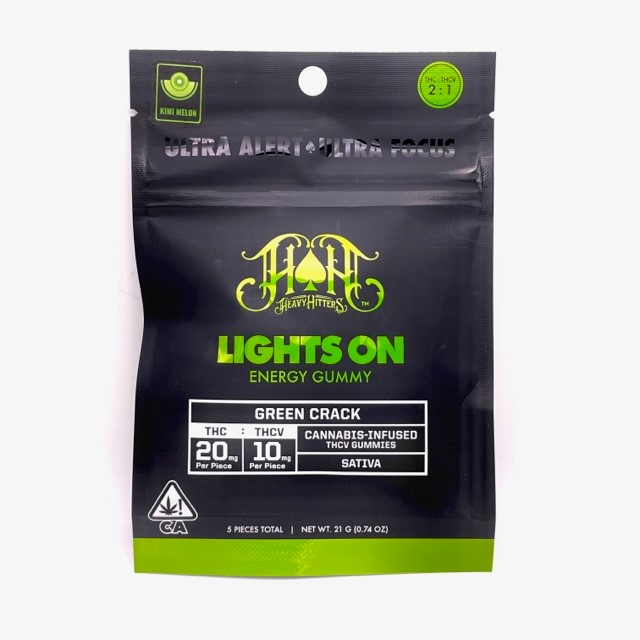 Photograph of product: GREEN CRACK TH-ouiV GUMMY 100MG - HEAVY HITTERS