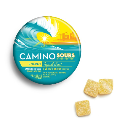 Photograph of product: 1:1 Camino Sours Tropical Burst Gummies (TH-oui:TH-ouiV) - 5mg/20pk