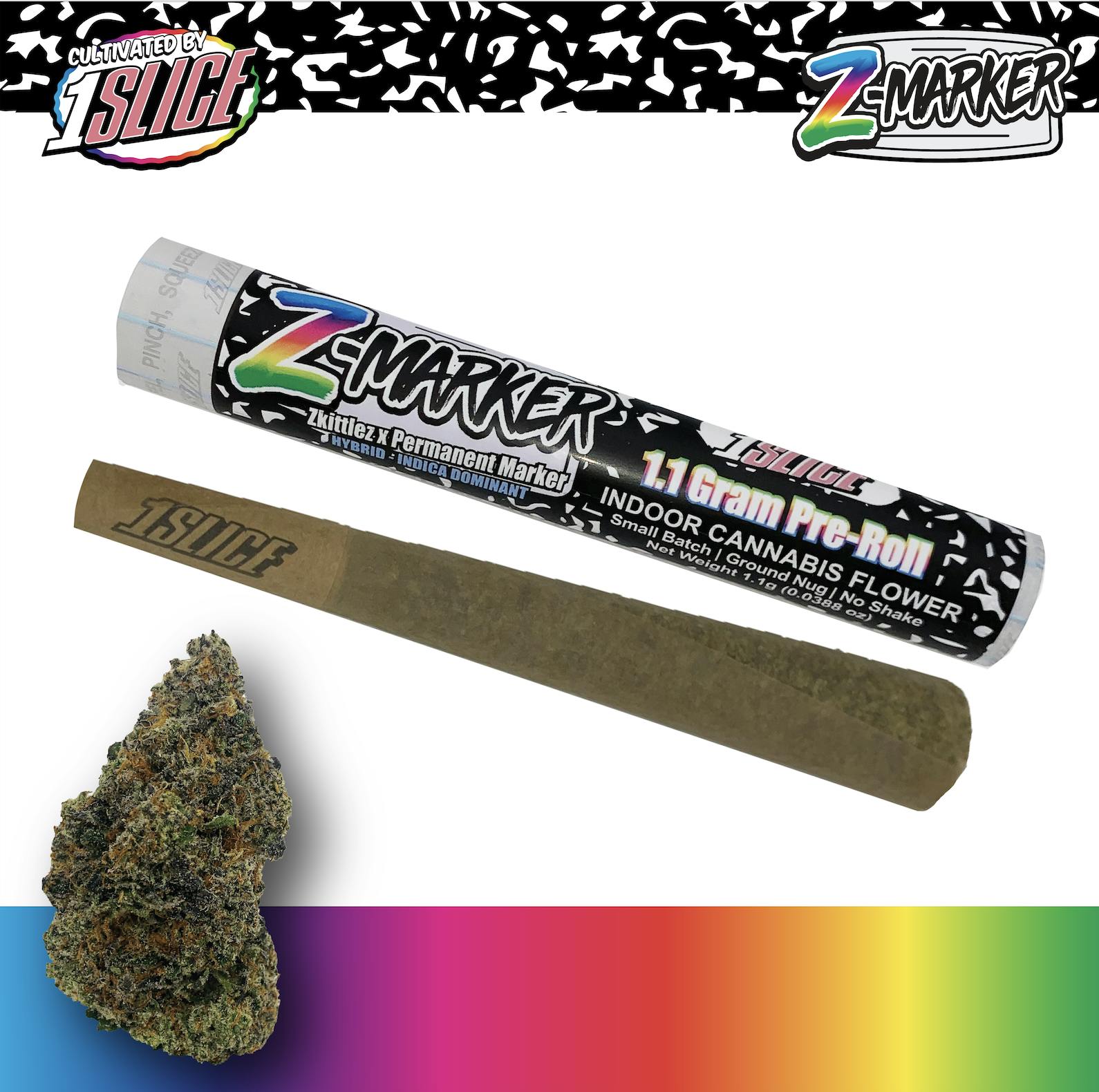 Photograph of product: 1 Slice - Z Marker - Pre-Roll - 1.1 g