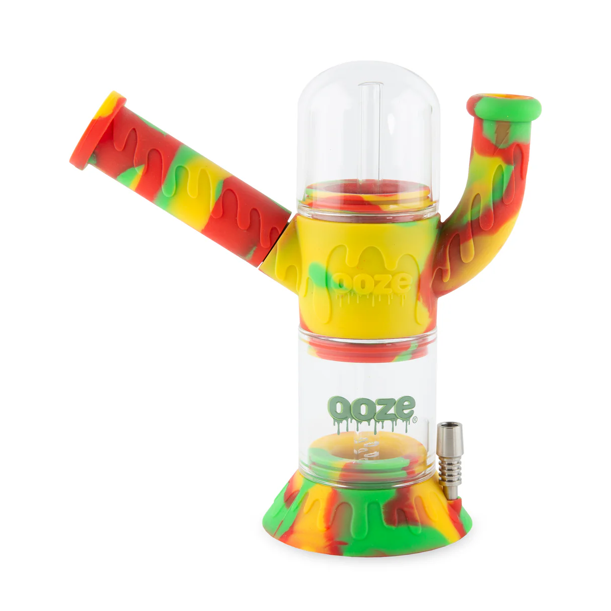 Photograph of product: Cranium 4-in-1 Silicone Glass Water Pipe & Dab Straw (Rasta)