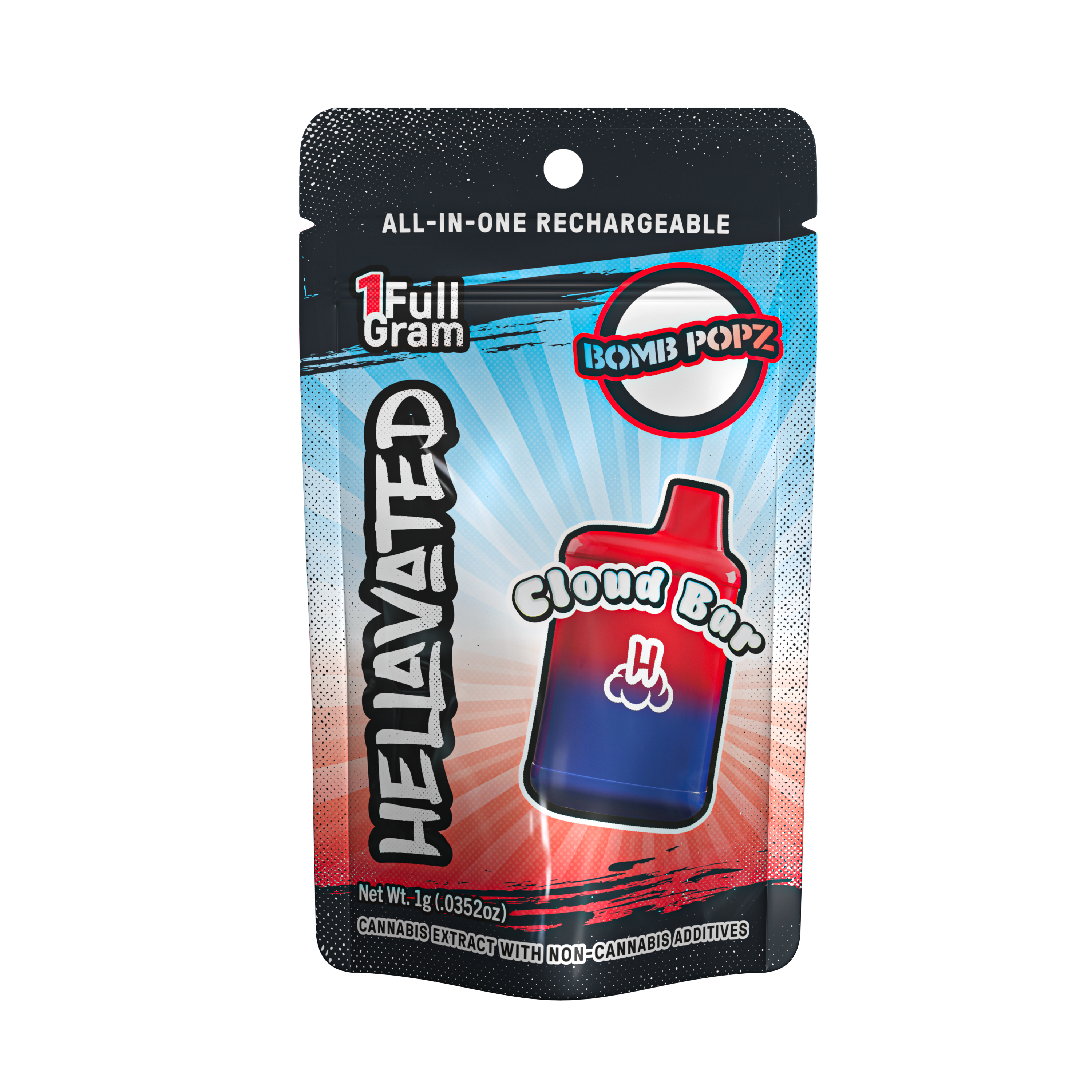 Photograph of product: Bomb Popz Flavored Rechargeable Disposable