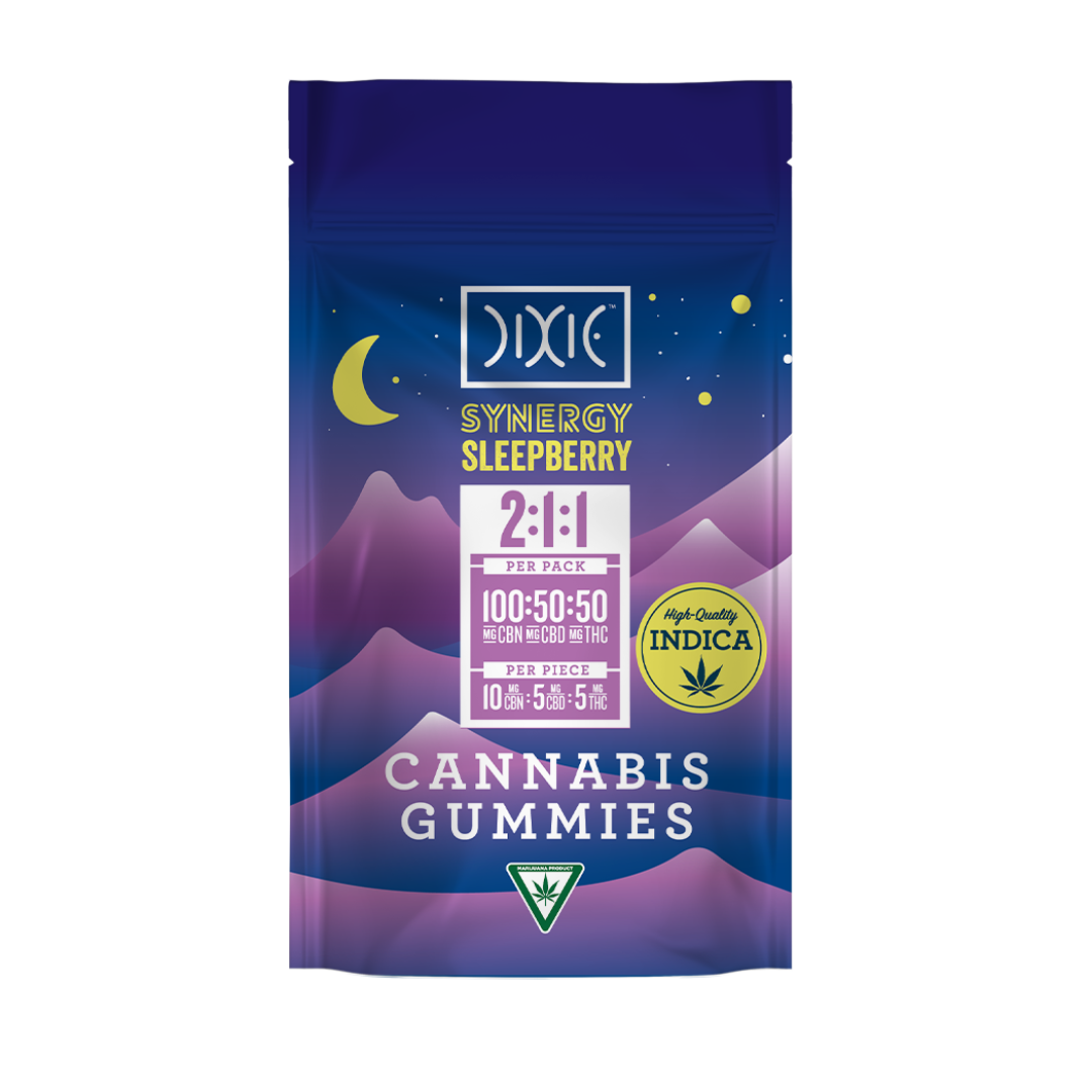 Photograph of product: Dixie | Synergy Sleepberry Gummies | 2:1:1 CBN:CBD:TH-oui | 50mg