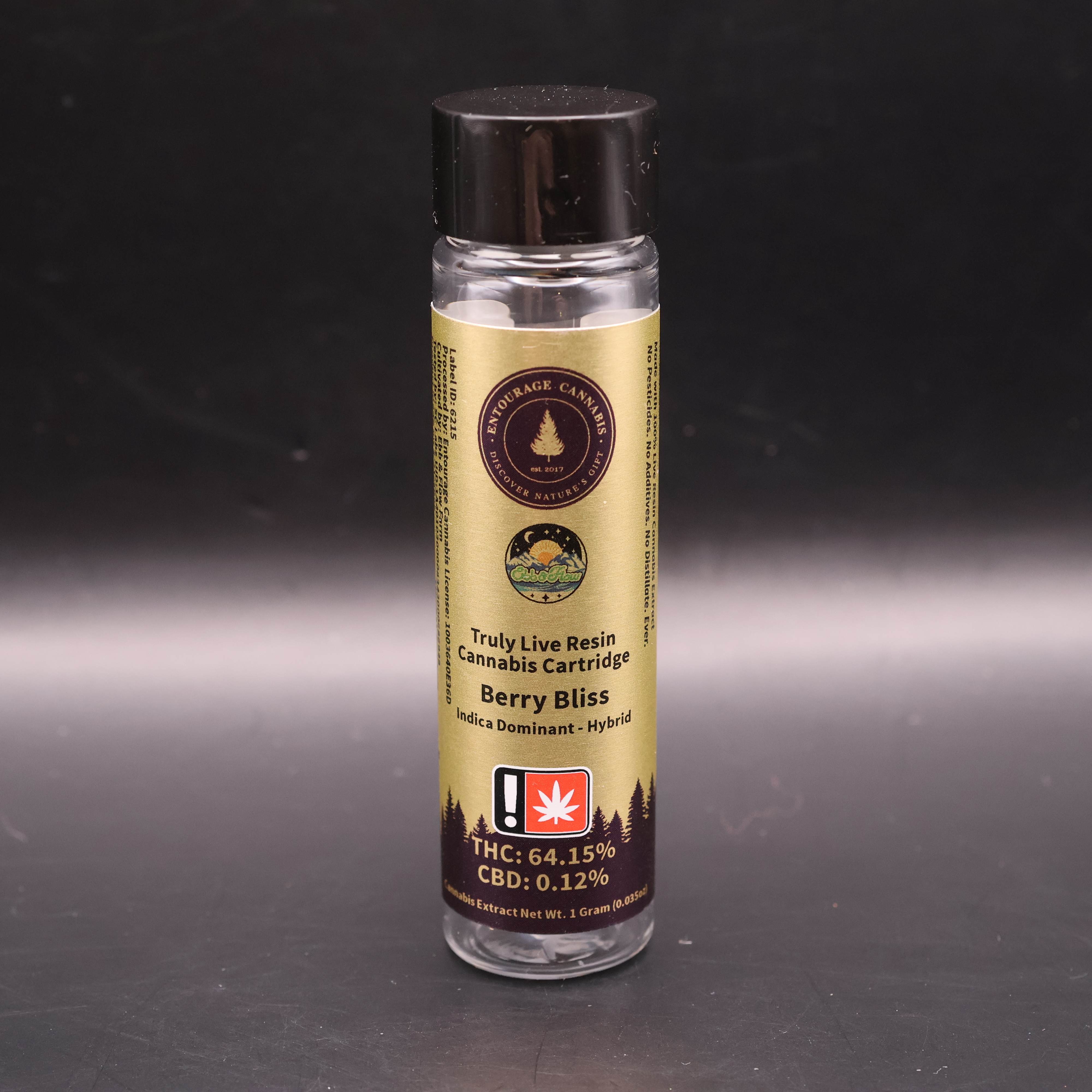 Photograph of product: Berry Bliss Live Resin Cart. (Entourage)