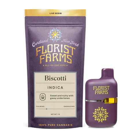 Photograph of product: Florist Farms - Biscotti - Live Resin AIO - 1g
