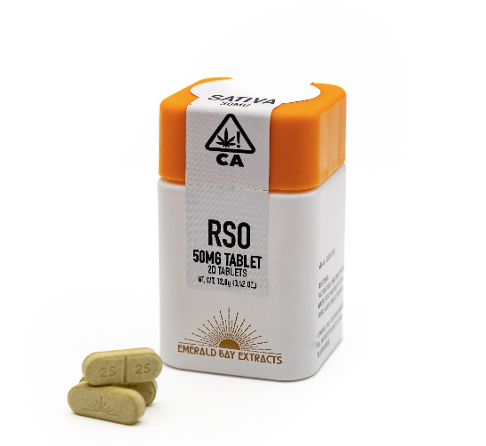 Photograph of product: Emerald Bay Extracts | Rolls Choice | 50mg : 20pk | RSO Full Spectrum Tablets | 1000mg