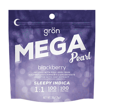 Photograph of product: Blackberry Mega Pearl 1:1 CBN | 100mg
