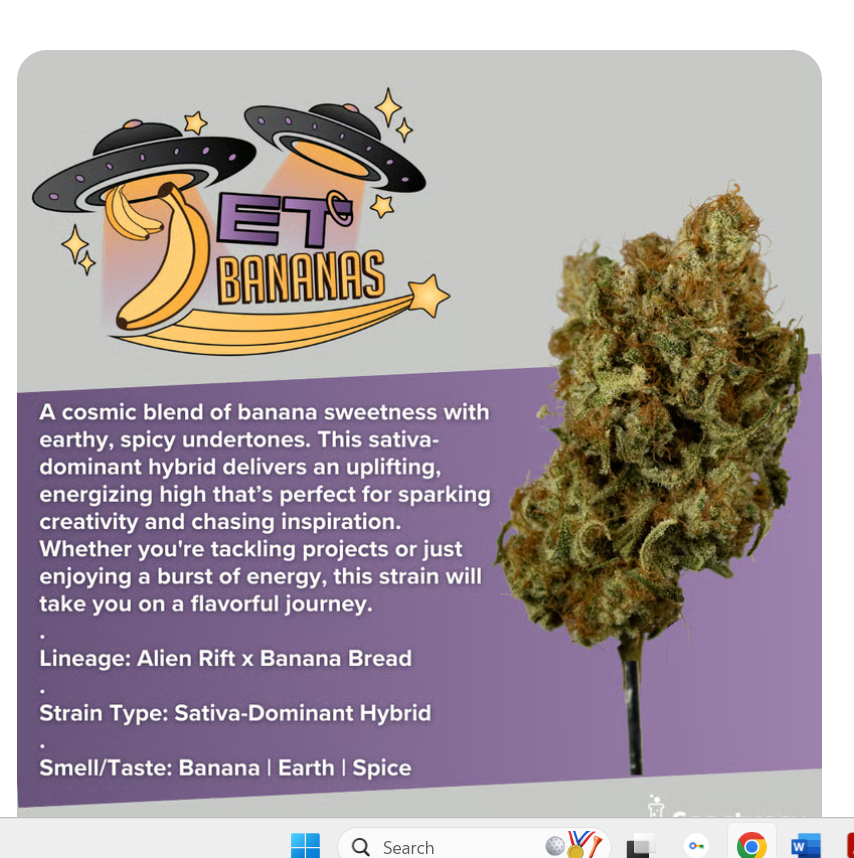 Photograph of product: Extraterrestrial  Bananas Sauce | 1G | Volcanna