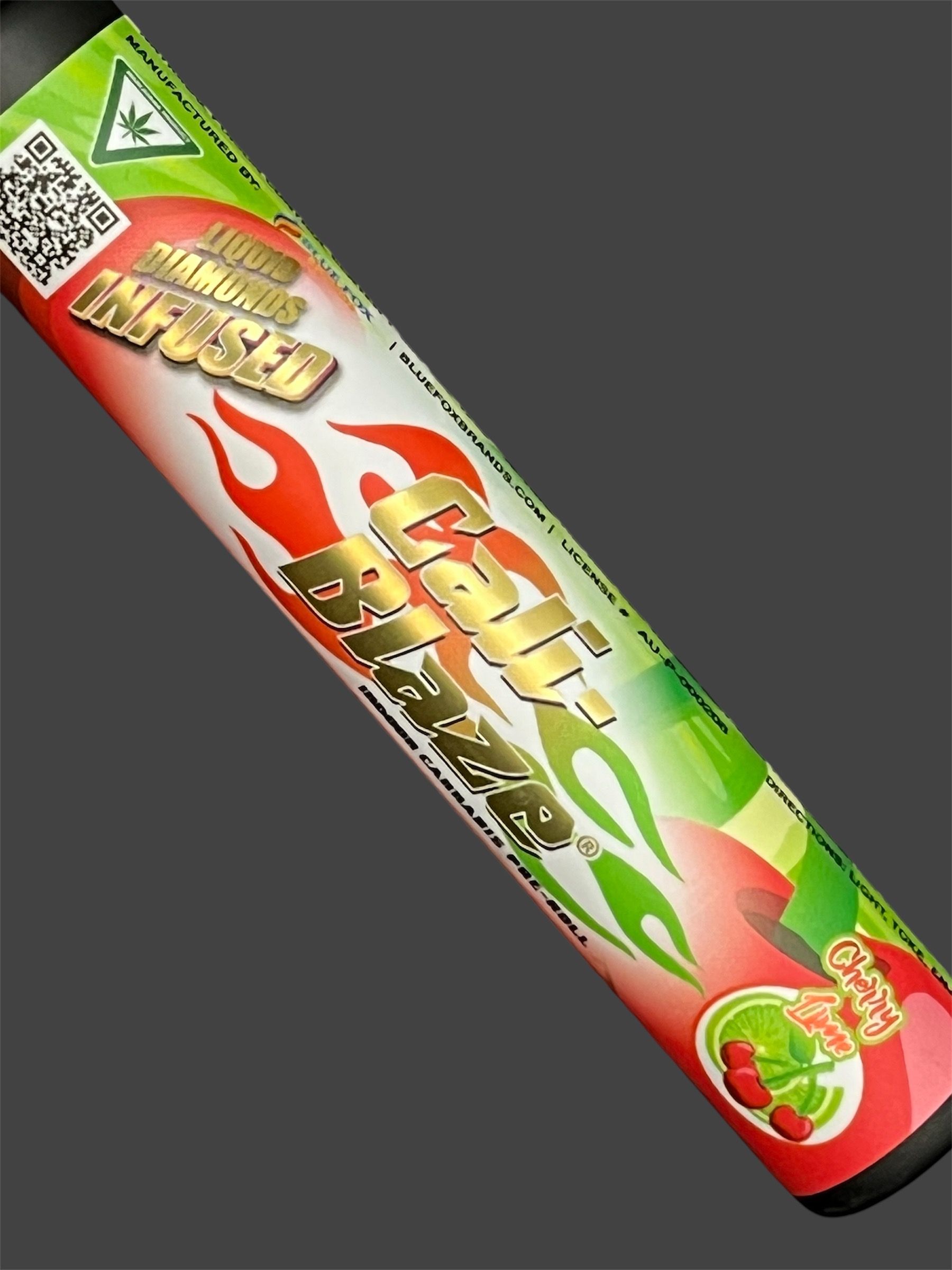 Photograph of product: CALI-BLAZE | CHERRY LIME | LIQUID DIAMOND INFUSED PREROLL
