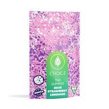 Photograph of product: Choice Gummies - Sour Strawberry Lemonade (I) - 200mg