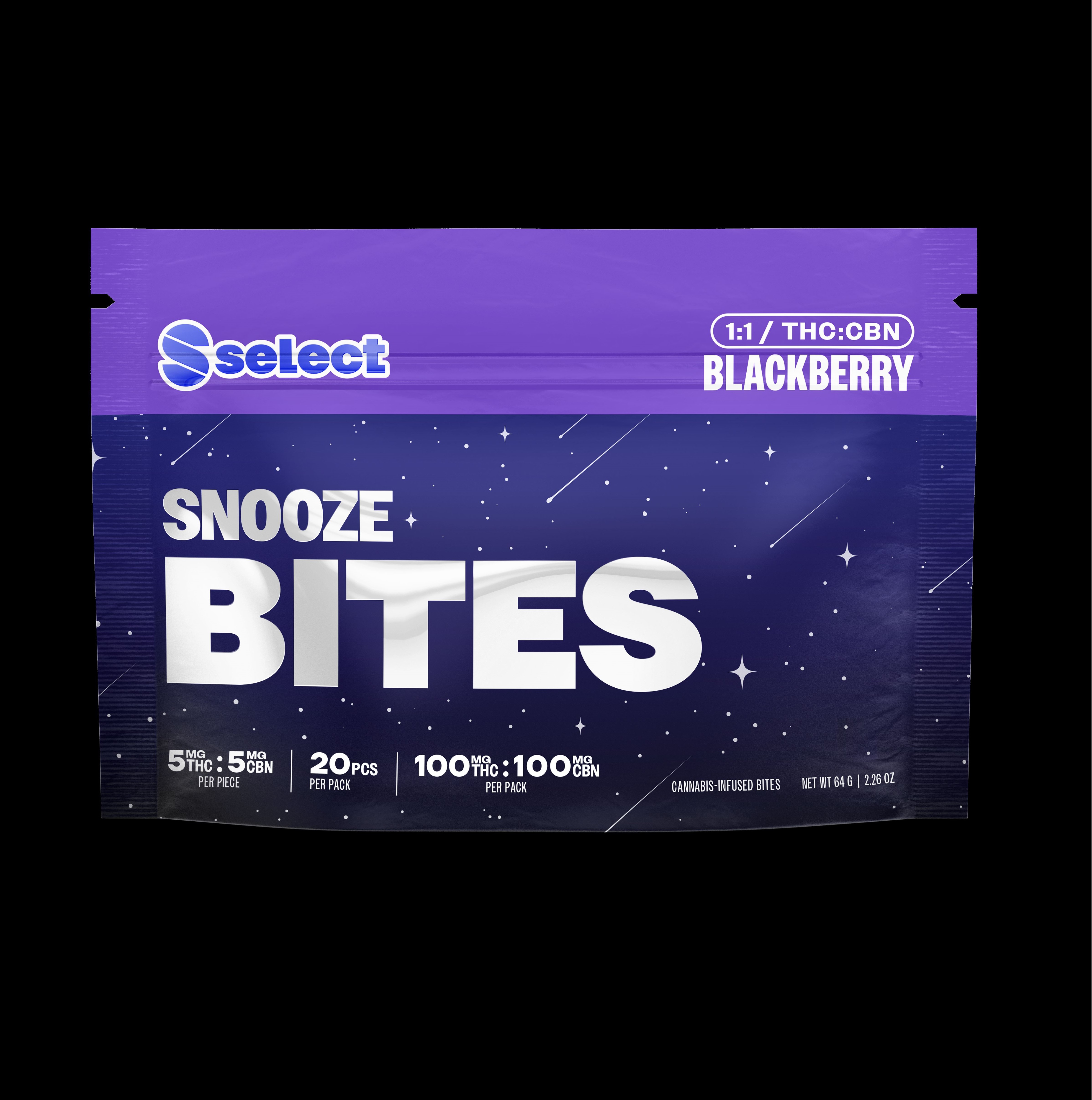 Photograph of product: Snooze Bites Blackberry Gummies 100mg (20-Pack | 5mg Each)