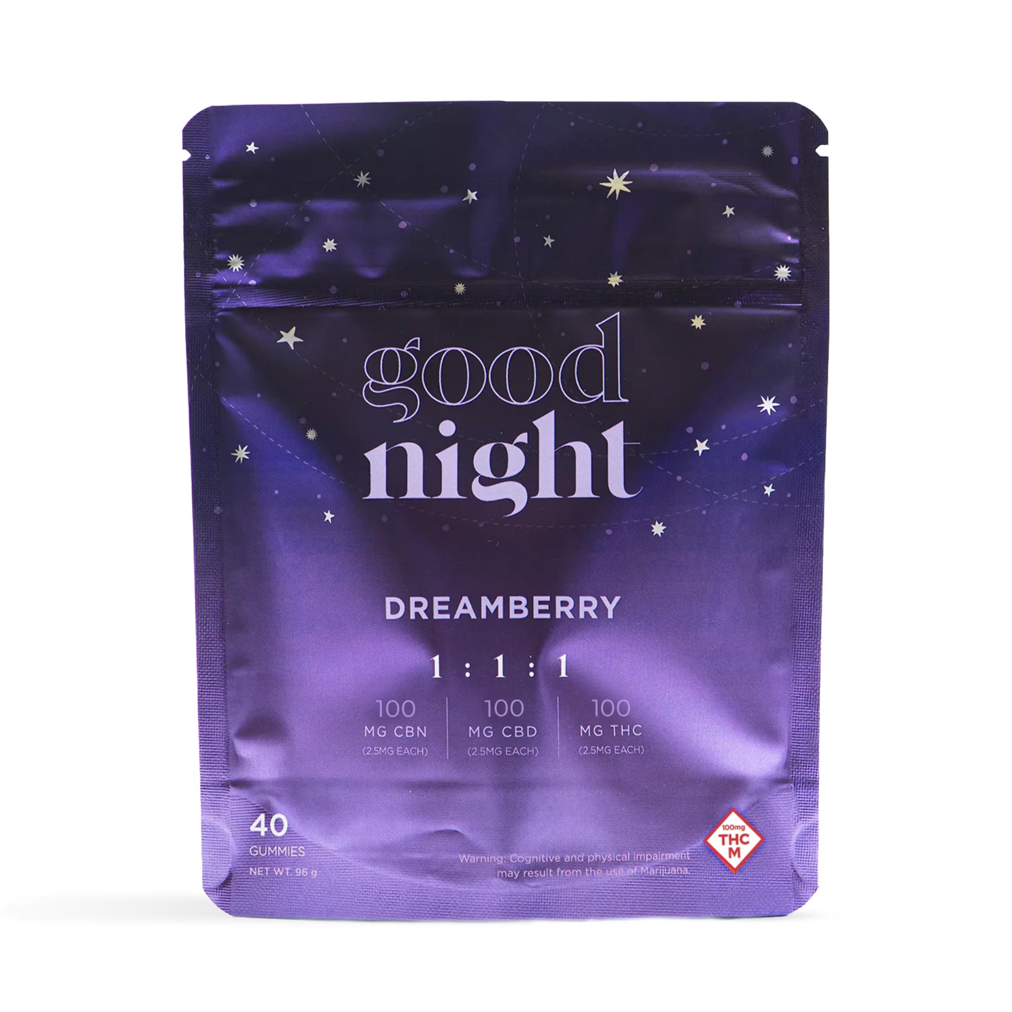 Photograph of product: Goodnight | 40pk Gummies | Dreamberry 1:1:1 100mg