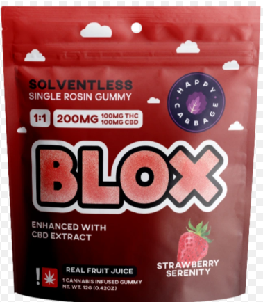 Photograph of product: au chocolat Rosin Gummy | Strawberry Serenity | 1:1 TH-oui:CBD | 100mg