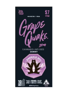 Photograph of product: Grape Quake (I) Single 100mg GUMMY - Emerald Sky