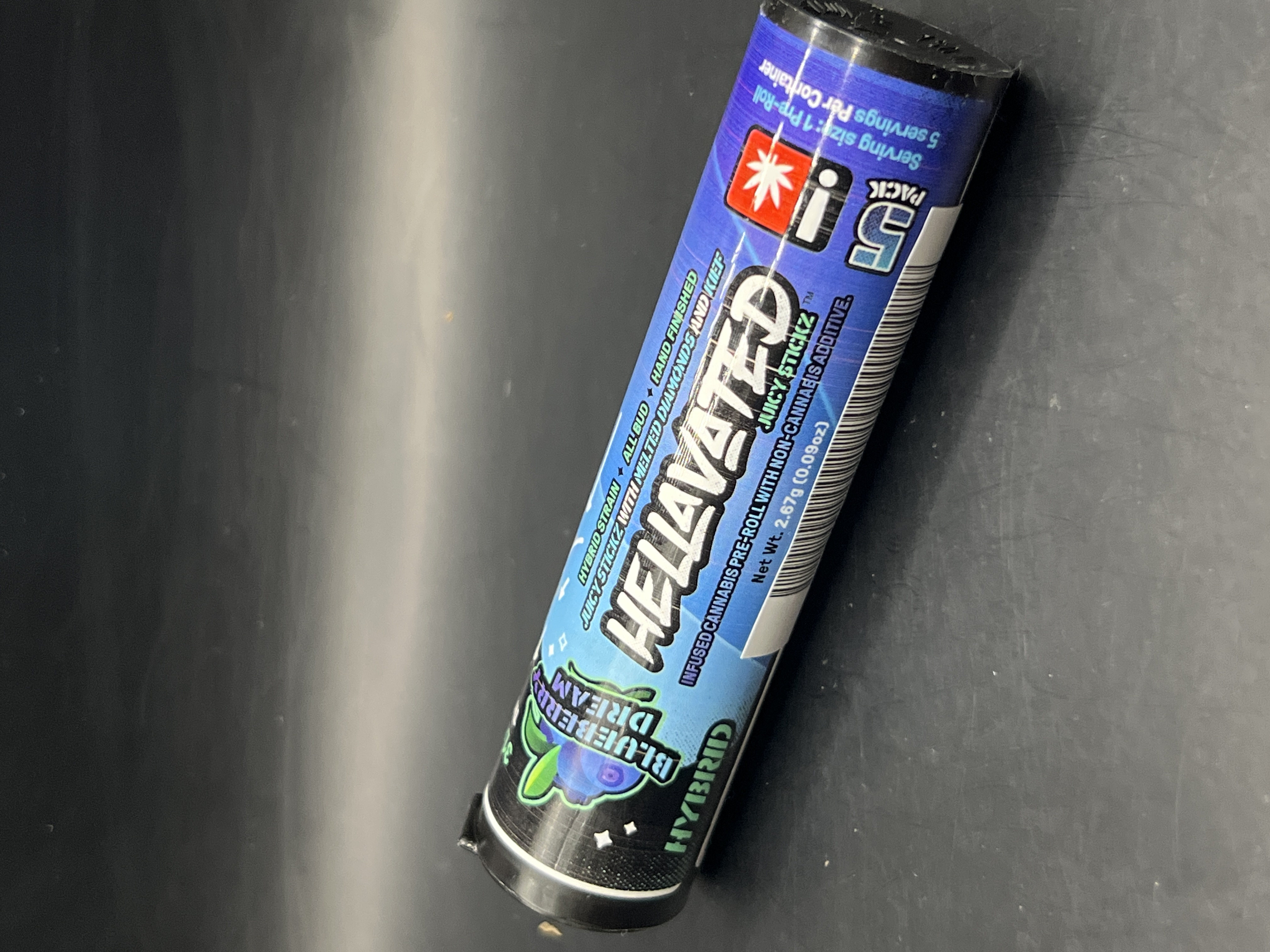 Photograph of product: Hellavated Blueberry Dream Juicy Stickz Pre-Roll 5pk