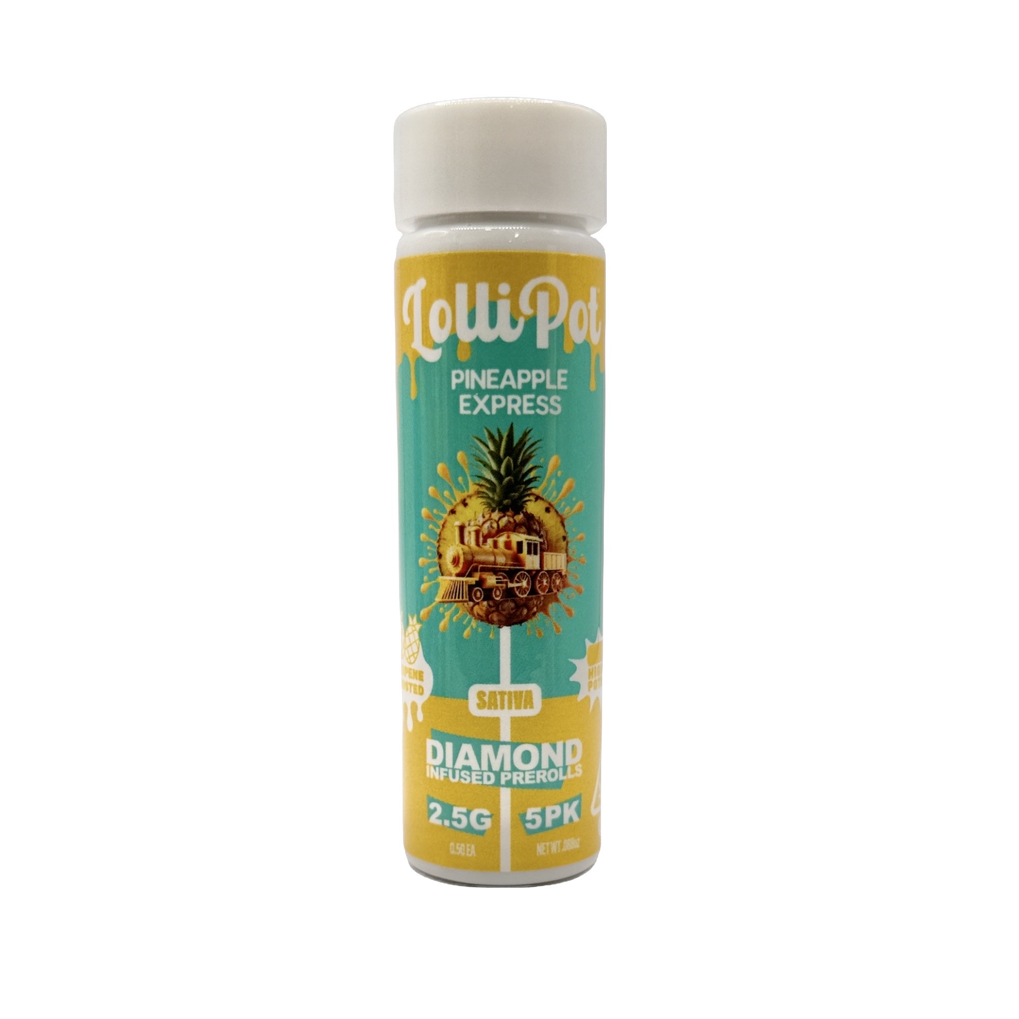 Photograph of product: PINEAPPLE EXPRESS INFUSED PREROLLS 5 PACK 2.5G