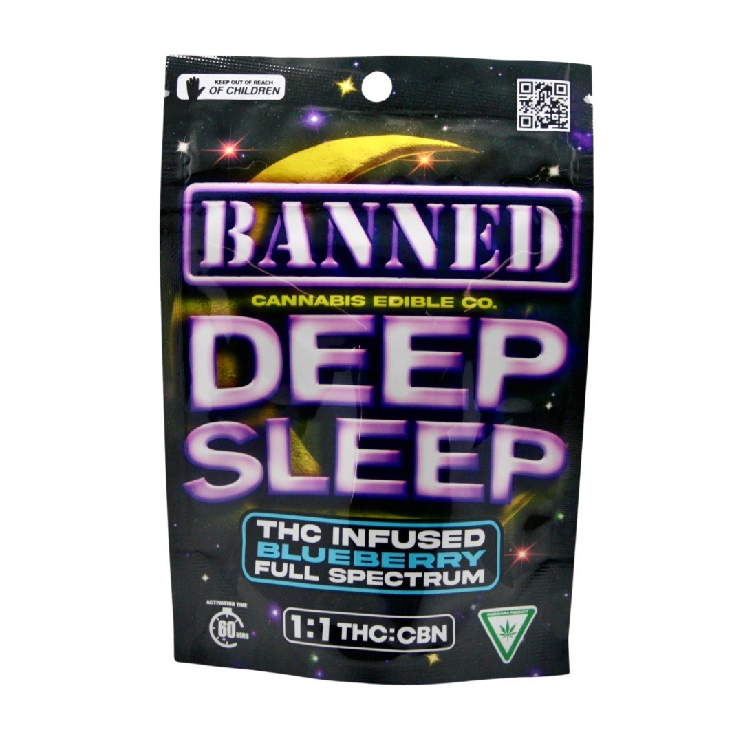 Photograph of product: BANNED | 200MG (1:1) DEEP SLEEP GUMMIES | WATERMELON