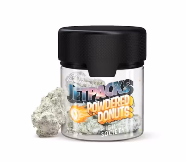 Photograph of product: Jetpacks | Powdered Donuts | High Society | Hybrid Flower - 3.5g