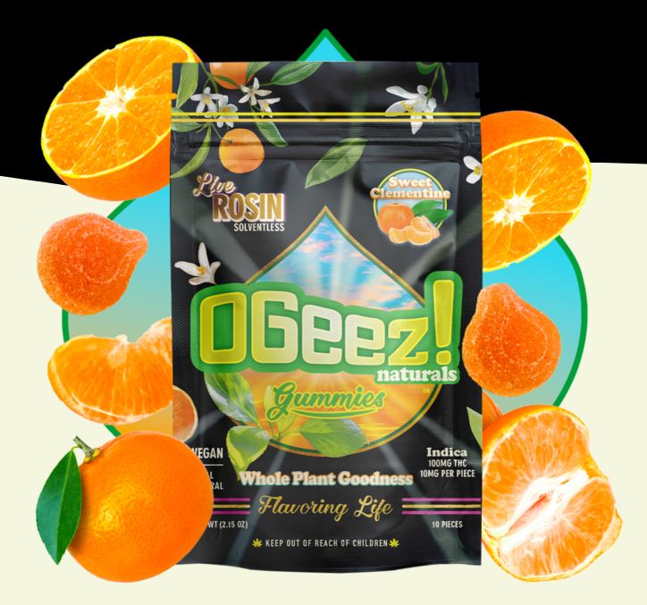 Photograph of product: 100mg Sweet Clementine Live Rosin Vegan Gummies 10pk