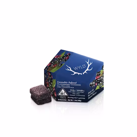 Photograph of product: Elderberry 2:1 TH-oui:CBN [I] | 10PK Gummy | Wyld