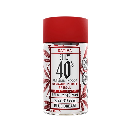 Photograph of product: STIIIZY 40's Blue Dream .5g Infused PR 5pk ( 2.5g ) Oui'd