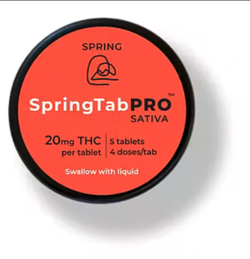 Photograph of product: SpringTab PRO: Oui'd: 100mg | 5 x 20mg Tablets