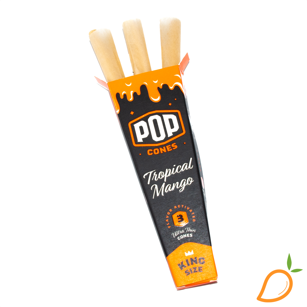 Photograph of product: 3pk King Size Tropical Mango Unbleached Cones Pop Cones