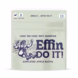 Photograph of product: Effin Do it! Amplified Apple (S) 1:1 TH-oui:TH-ouiV Gummies 10pk 100mg
