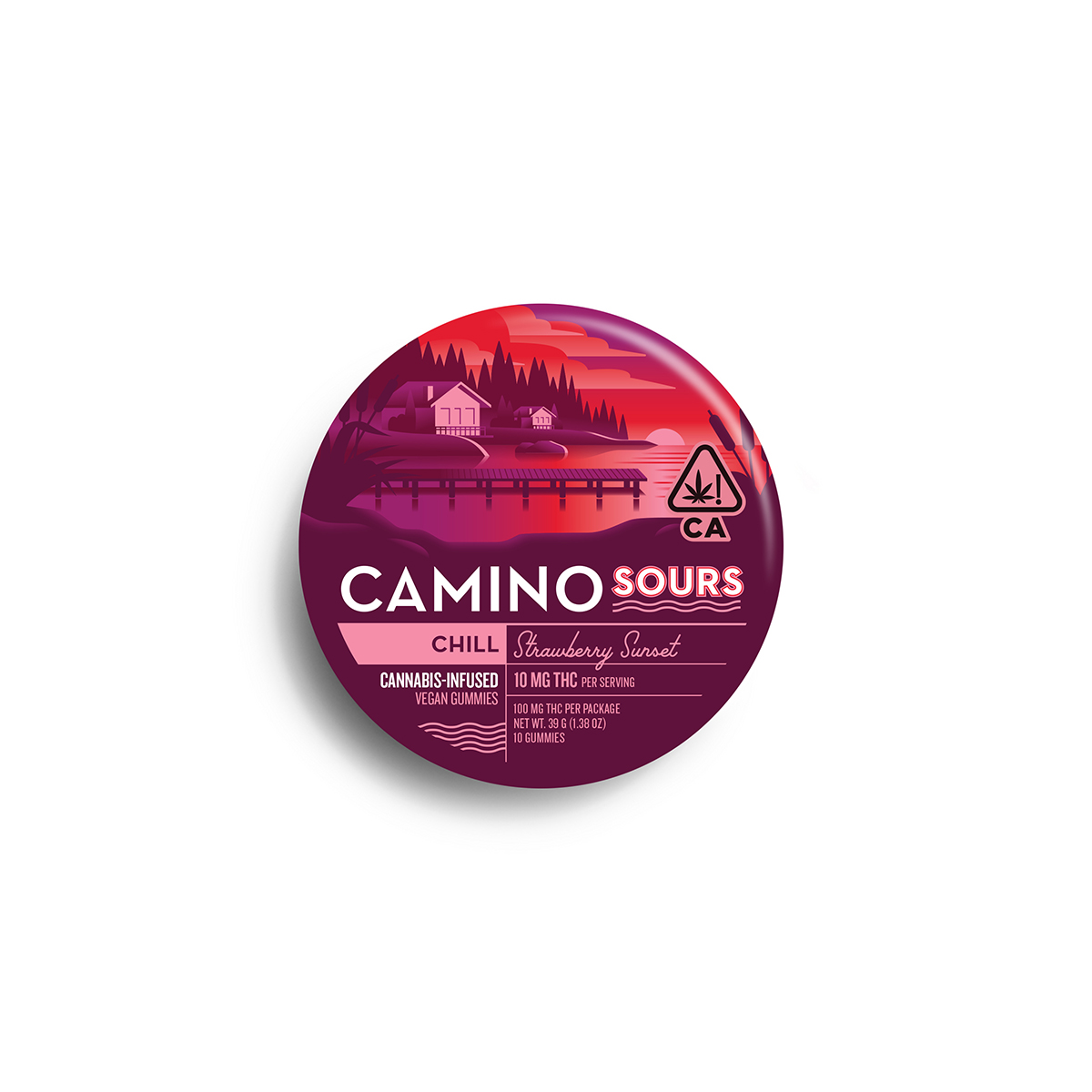 Photograph of product: $26 | Strawberry Sunset | 100mg | Camino Sours