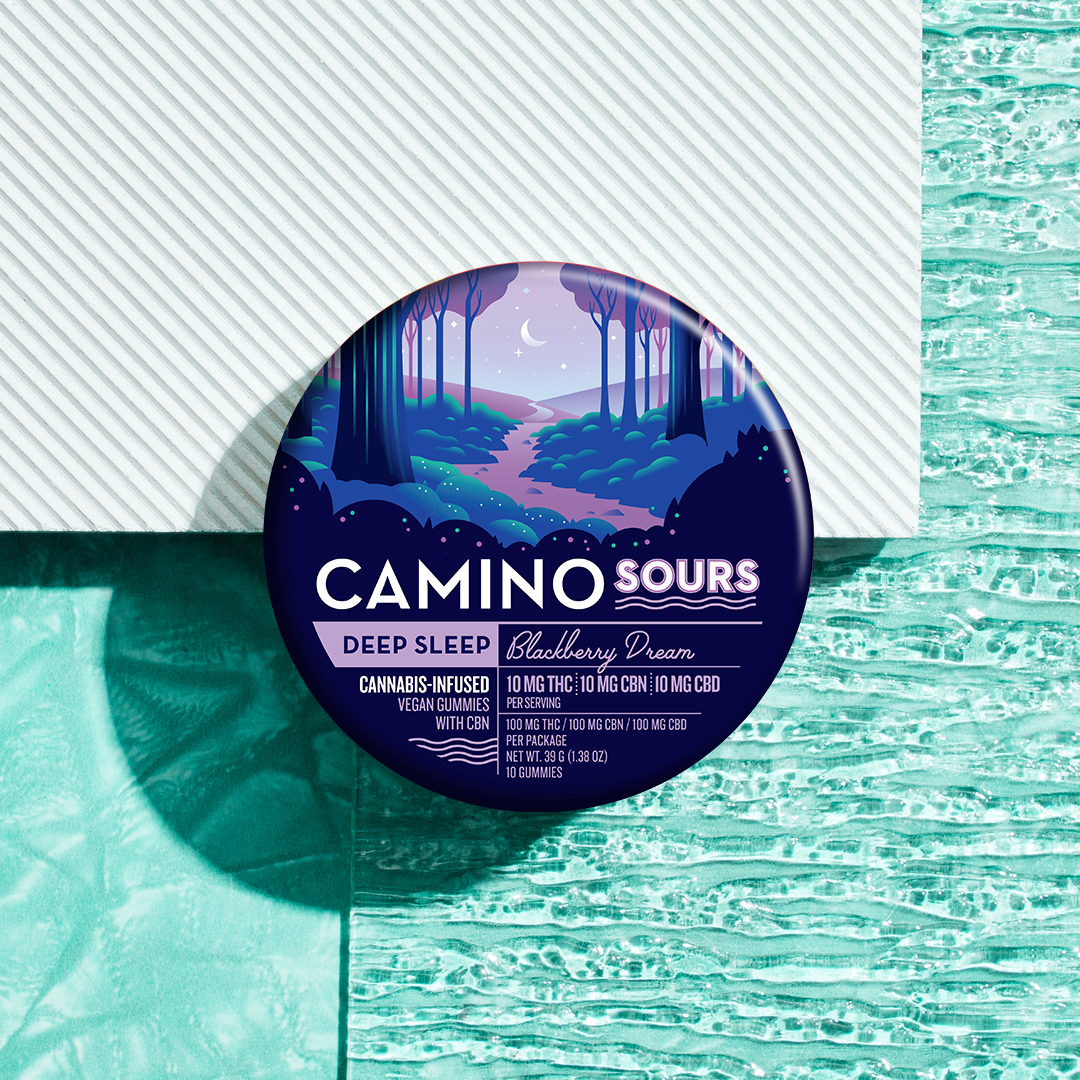 Photograph of product: Camino Deep Sleep Blackberry Dream | CBN Gummies | 100 mg | 10pk