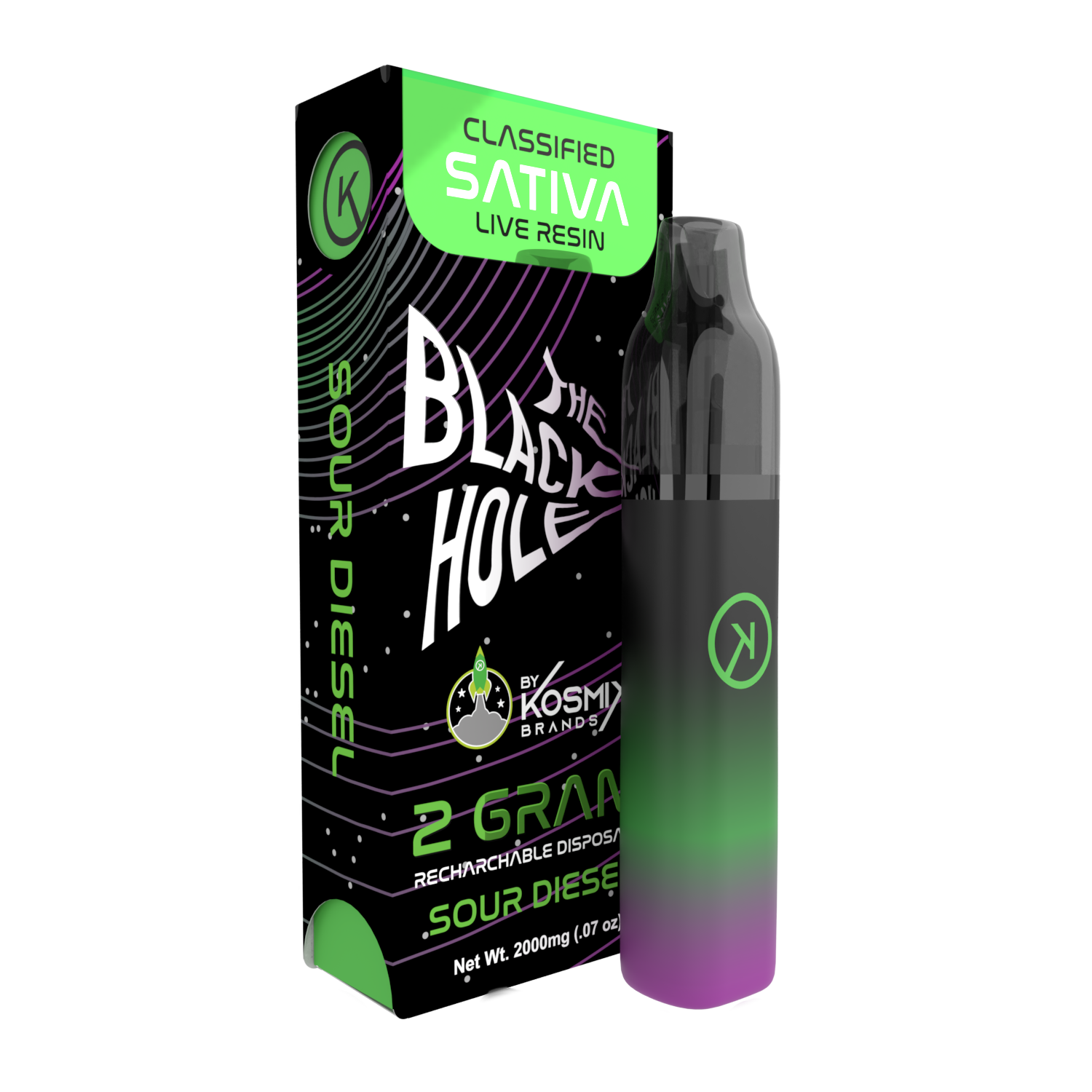 Photograph of product: Sour Diesel Black Hole Disposable | 2g