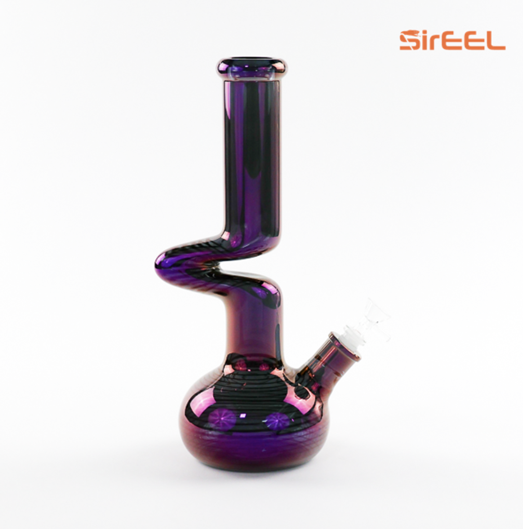 Photograph of product: SirEEL 14" Electroplated Zong Shaped Bong with Bowl (Assorted Colors)
